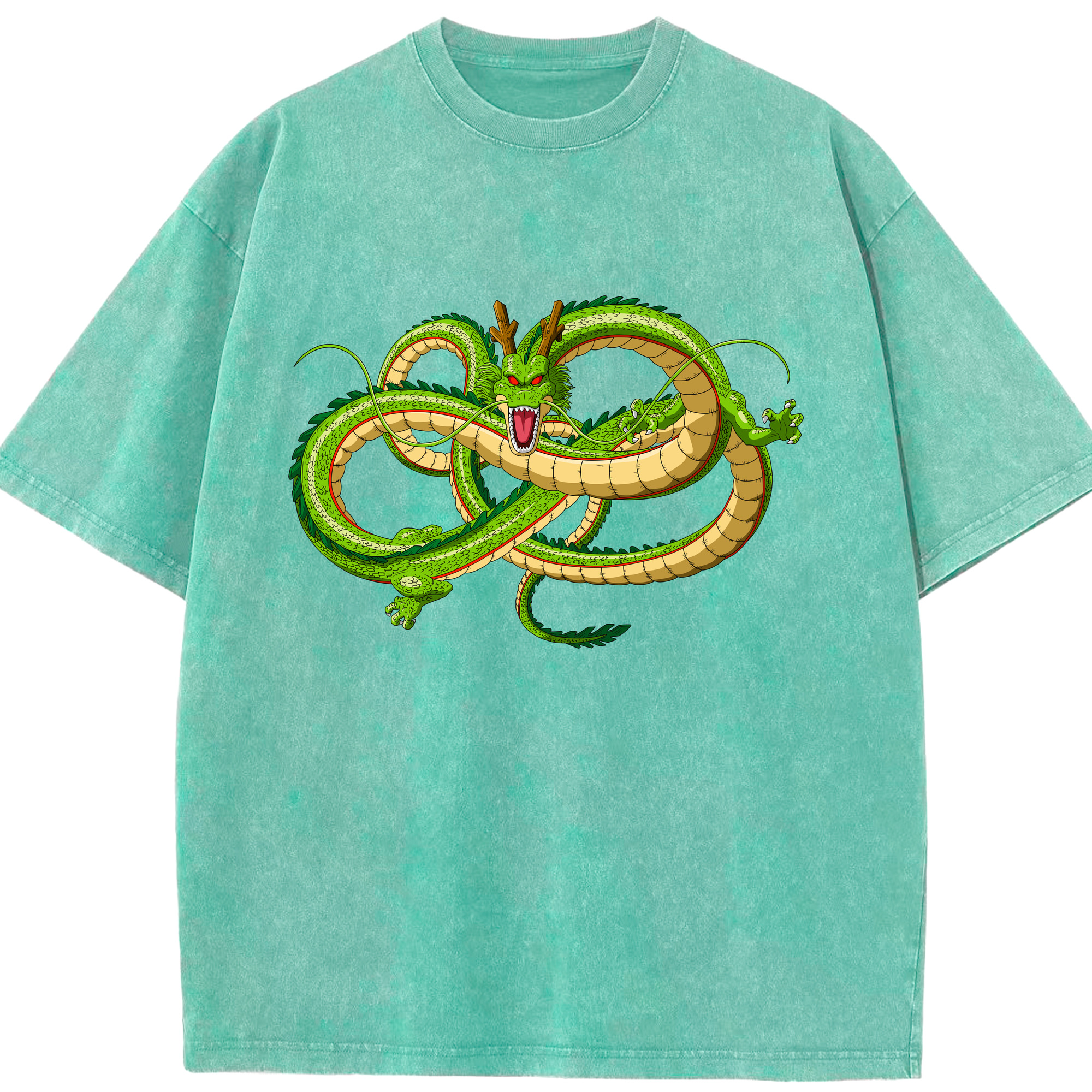 （画像用） ドラゴンボール 神龍 シェンロン DRAGON BALL Shenron 綿100% ヴィンテージ風 半袖Tシャツ（フロントプリント）